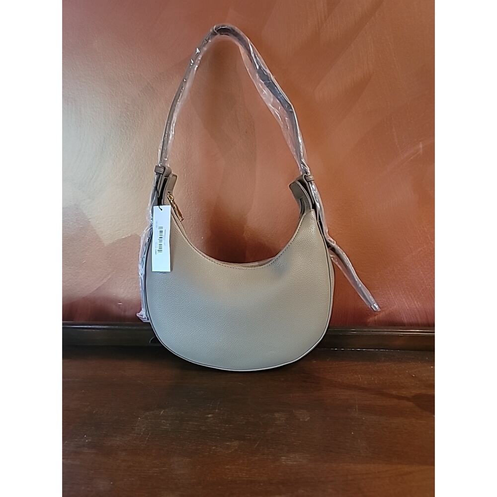 NEW! The Drop Marion Light Beige Crescent Shoulder Bag, Zippered, NWT, Purse